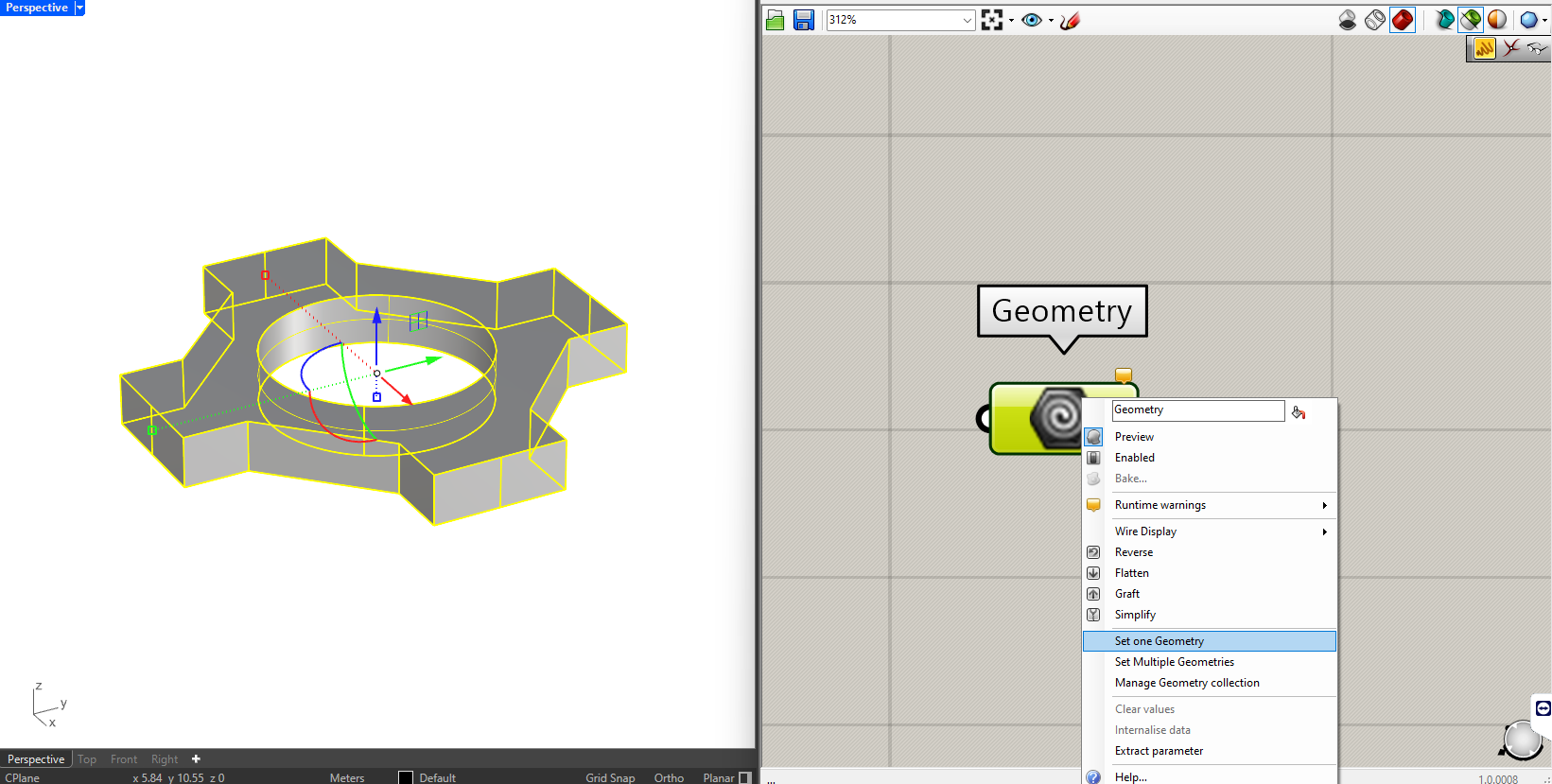 Design a geometry to morph on the surface  