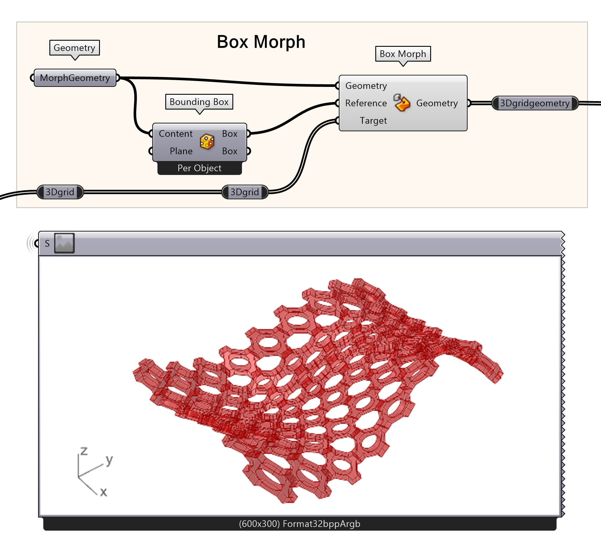 Design a geometry to morph on the surface 