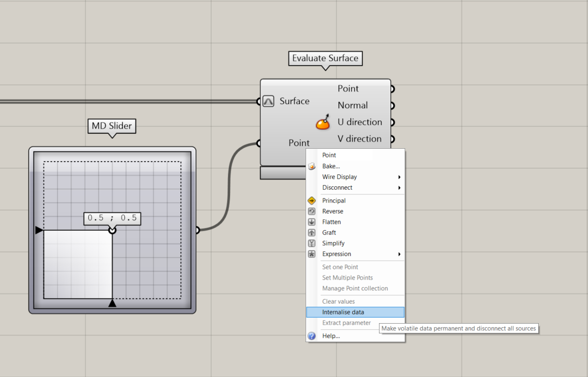 Internalize the Point input if you wish 