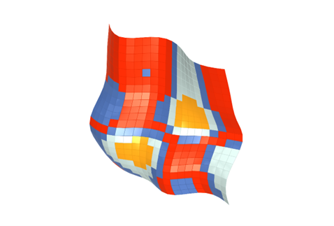 Panels clustered based on their similar features using LunchBox Machine Learning tools on Grasshopper