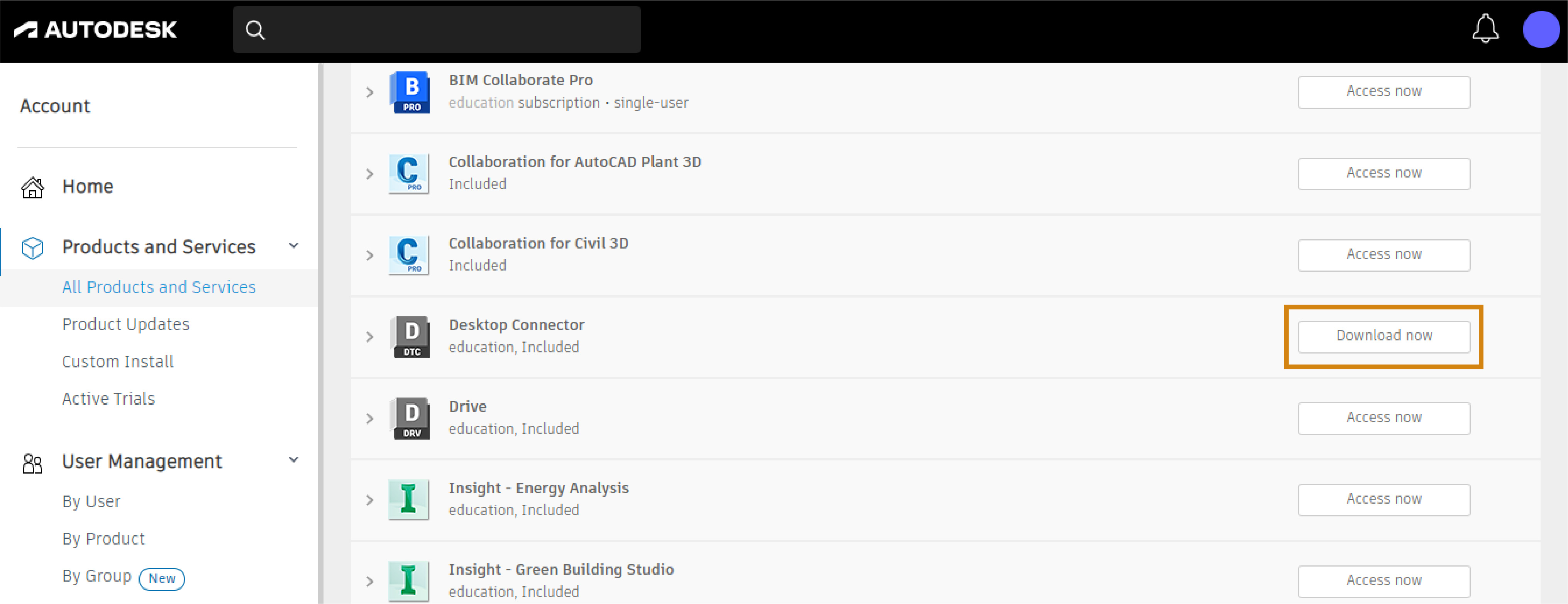 Download Desktop Connector through your Autodesk account