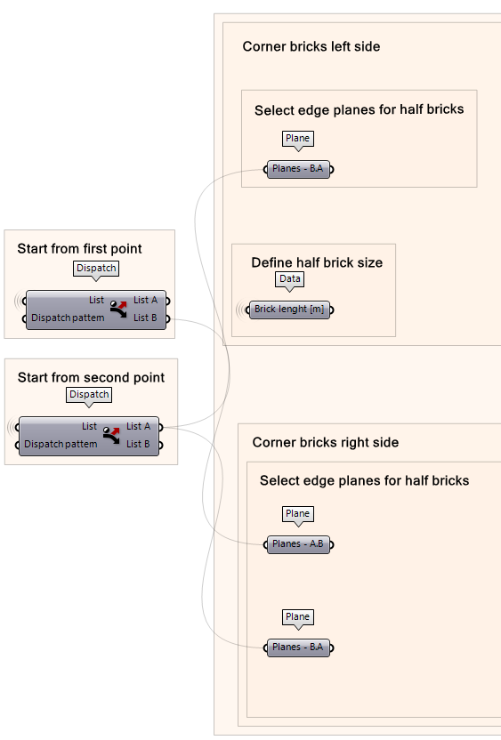 Setting up the inputs for generating edge bricks