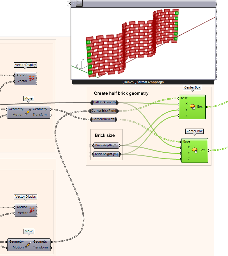 Generating the half bricks