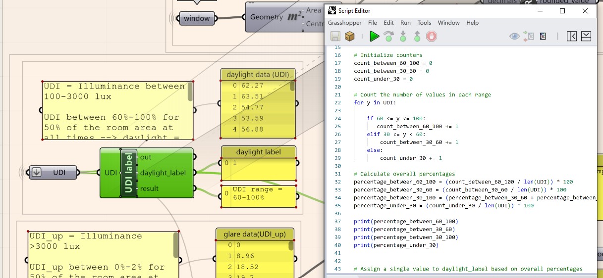 Python script for daylight values.