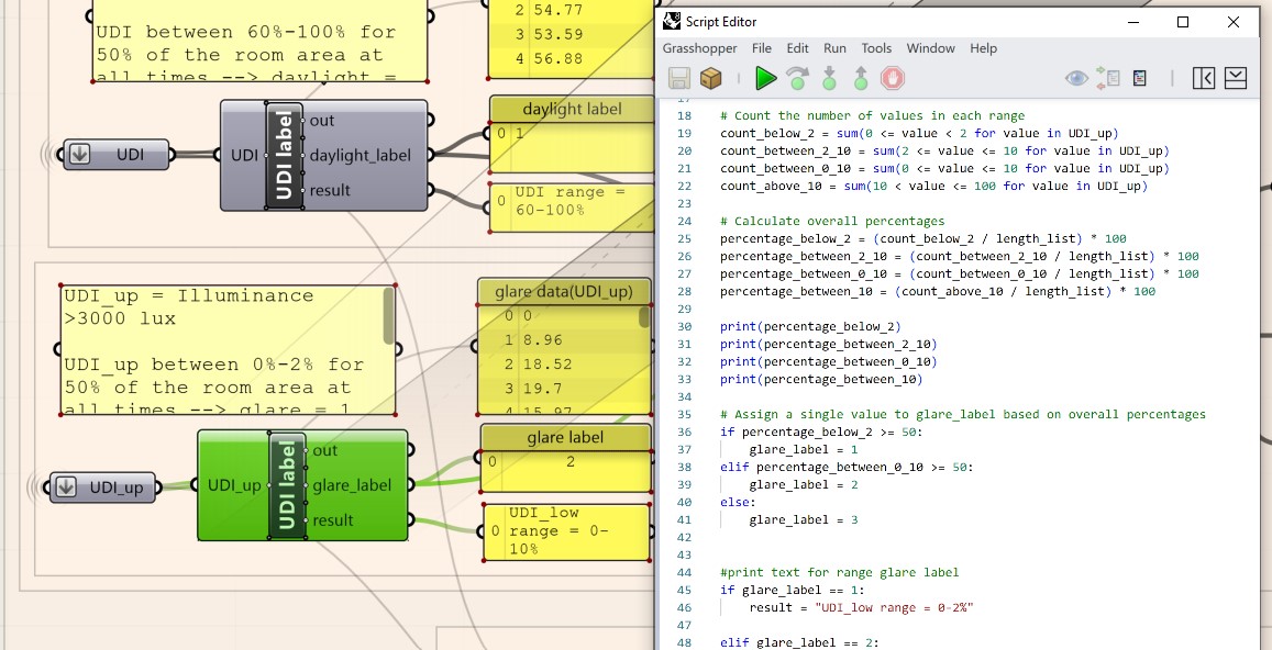 Python script for glare values.