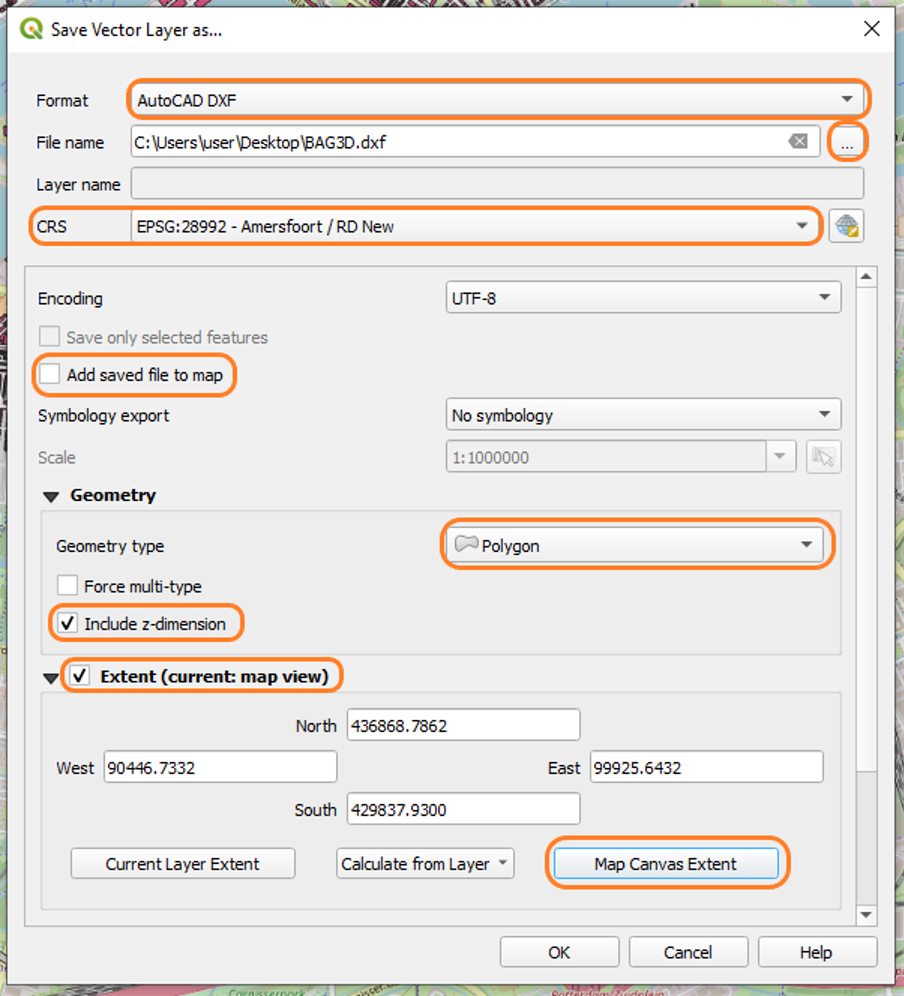 Exporting layer in AutoCAD DXF format