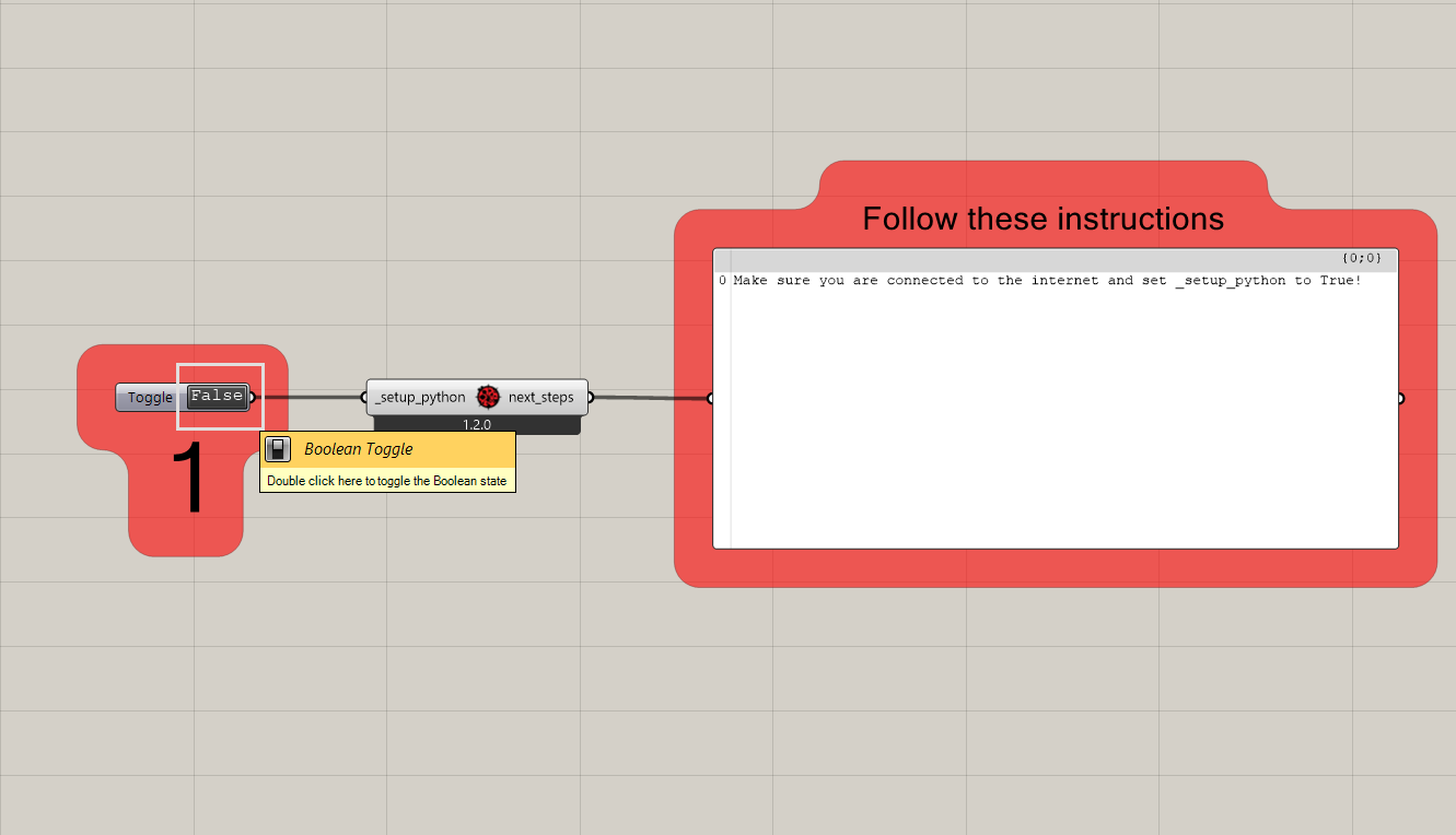 Double-click on the first boolean toggle