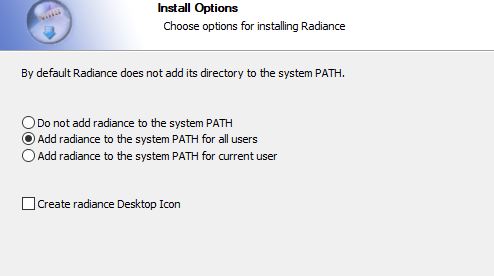 Add Radiance to the system path