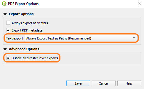 Figure 3: Export options