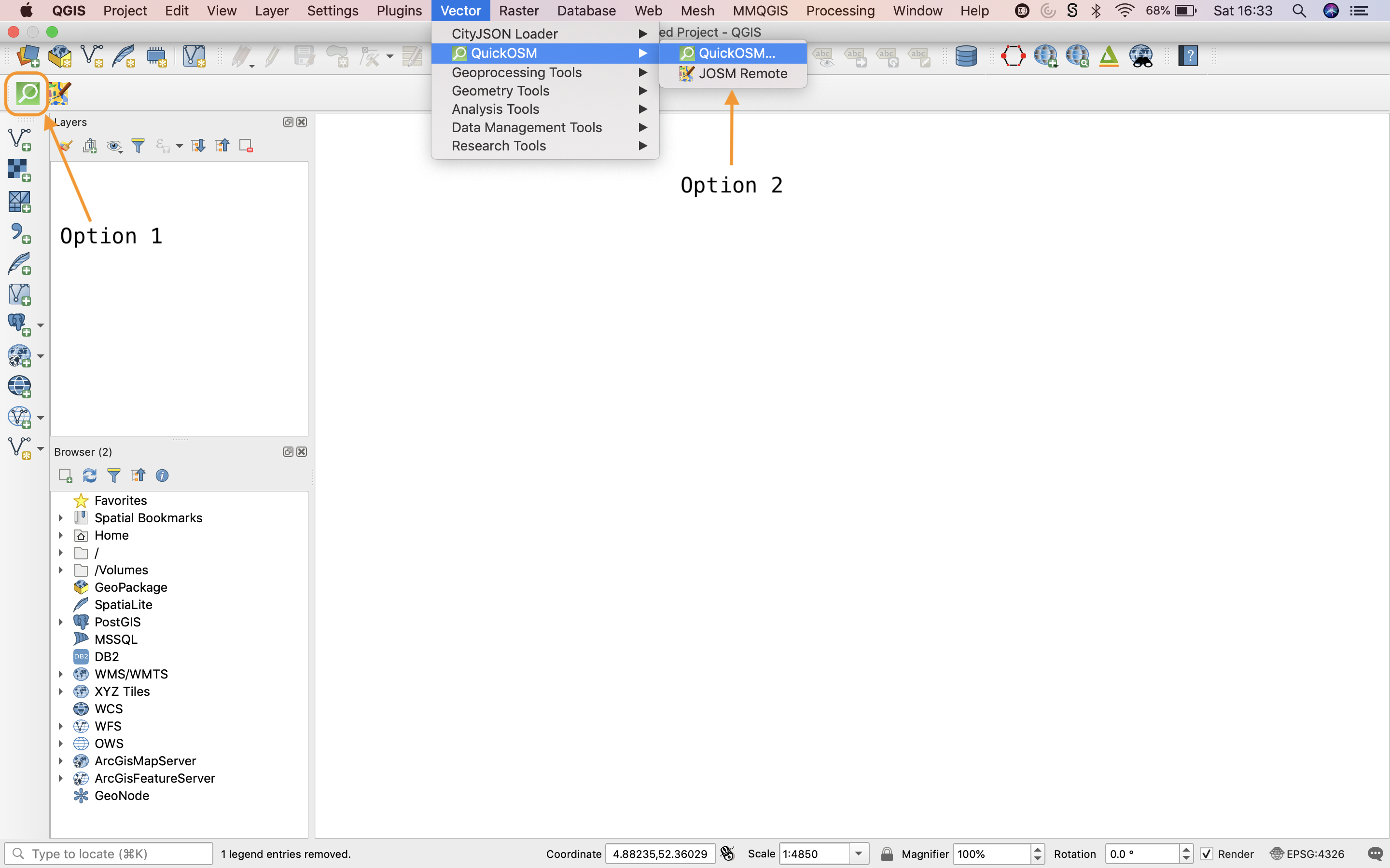 Step 1: Open the QuickOSM plugin