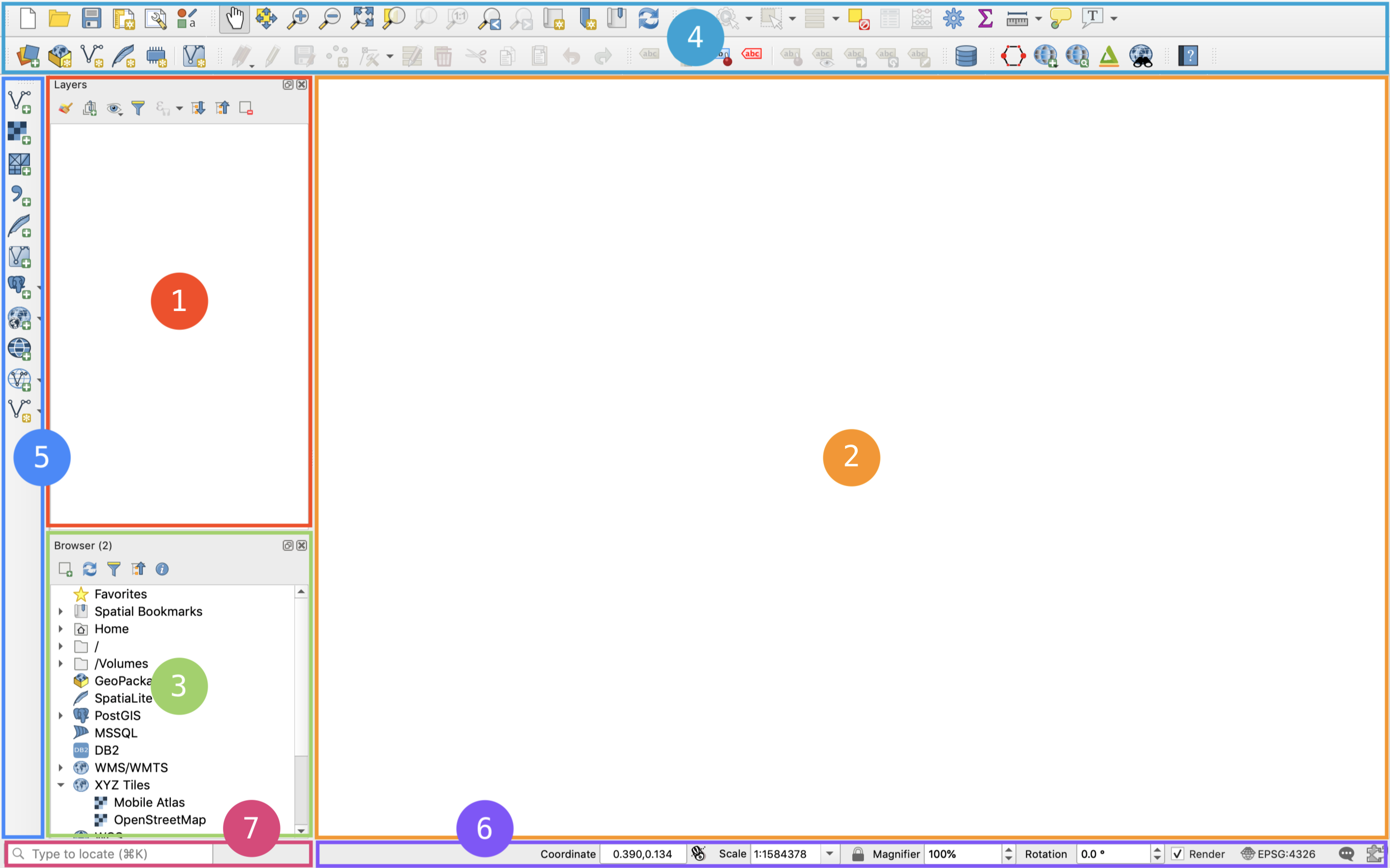 QGIS user interface - basic elements