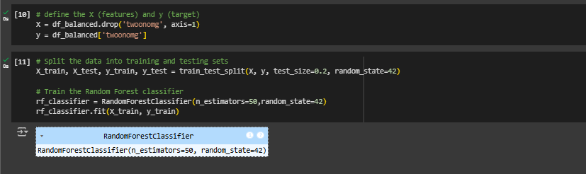 Confirmation loaded and trained Random Classifier