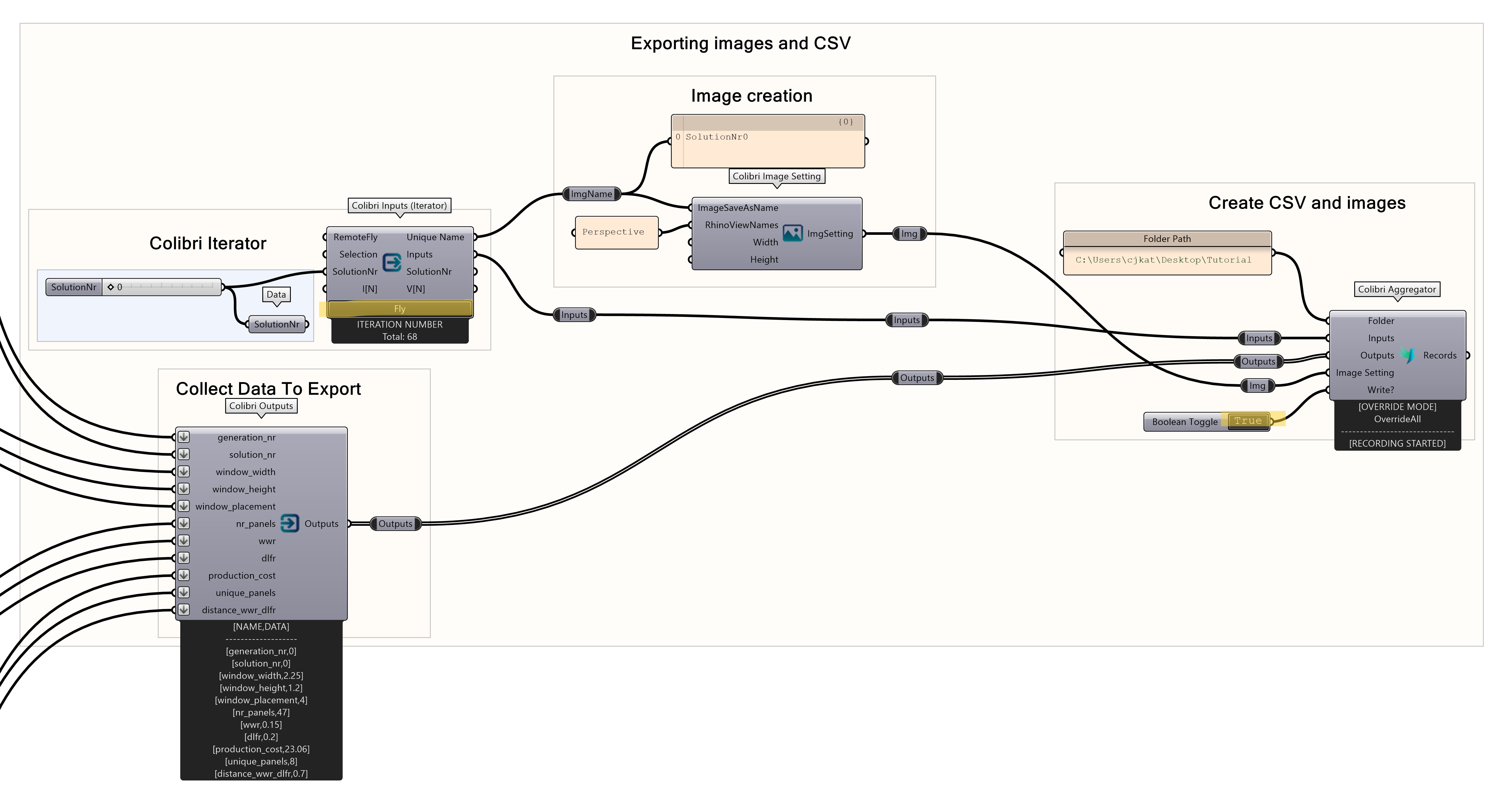 Export images and CSV file