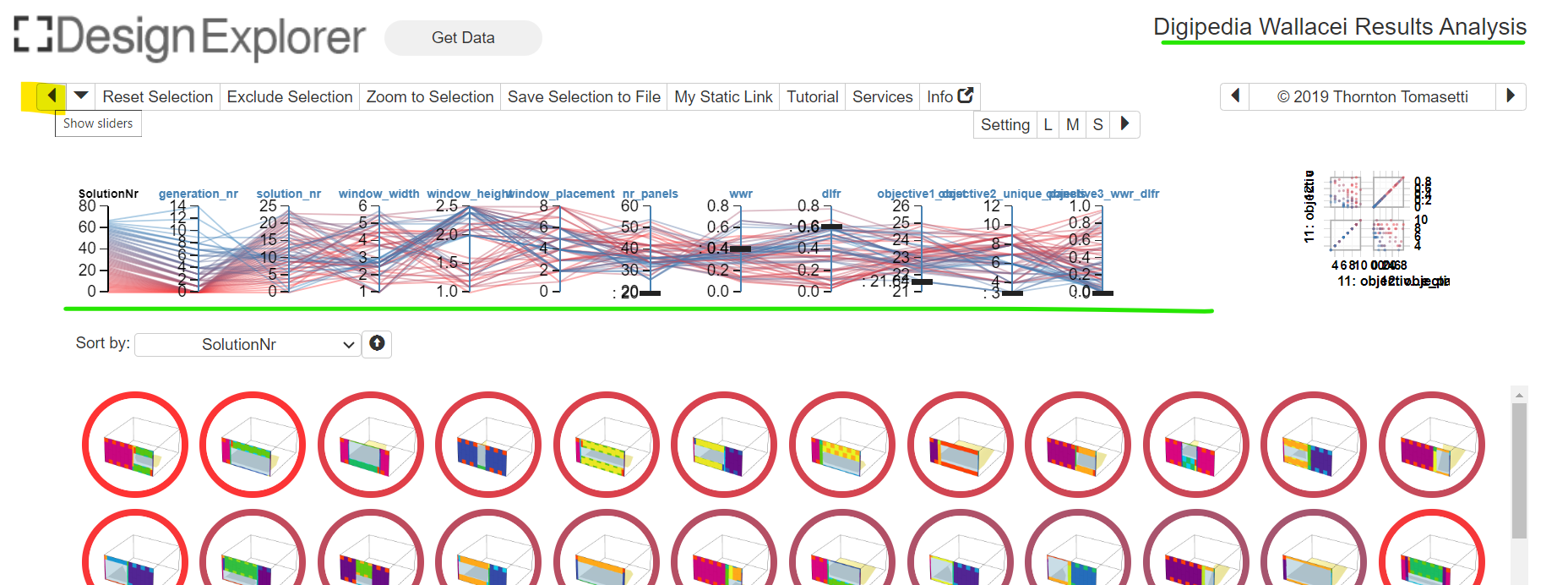 Design Explorer interface after adjusting settings