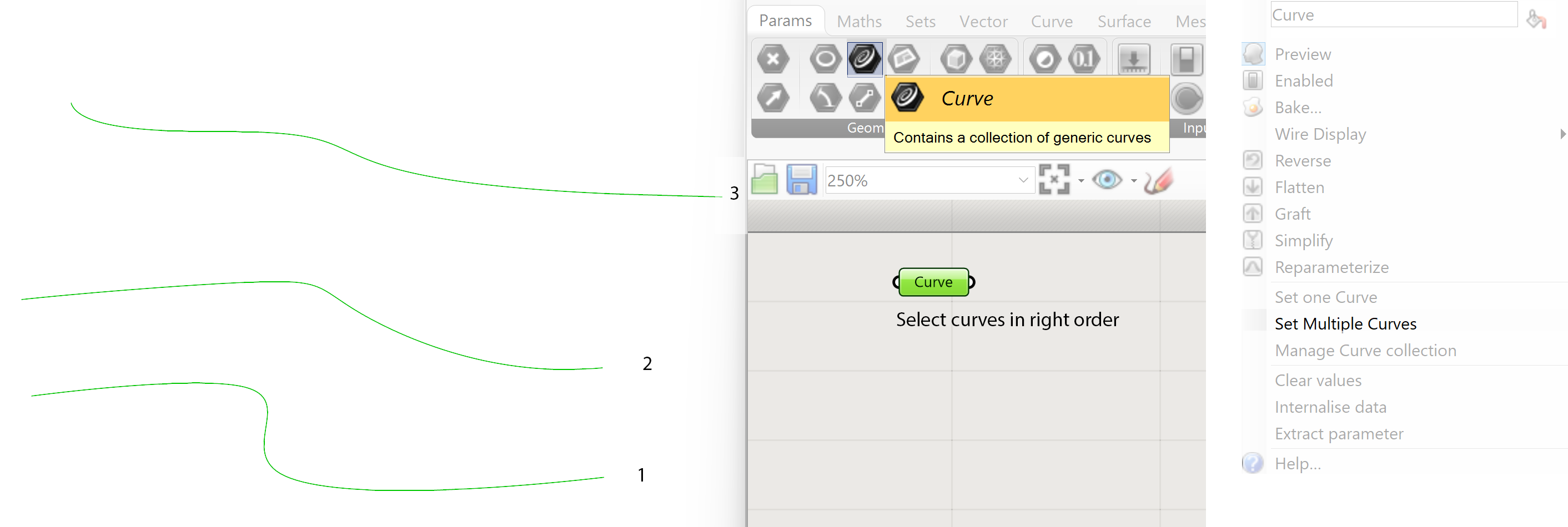 Reference curves from Rhino