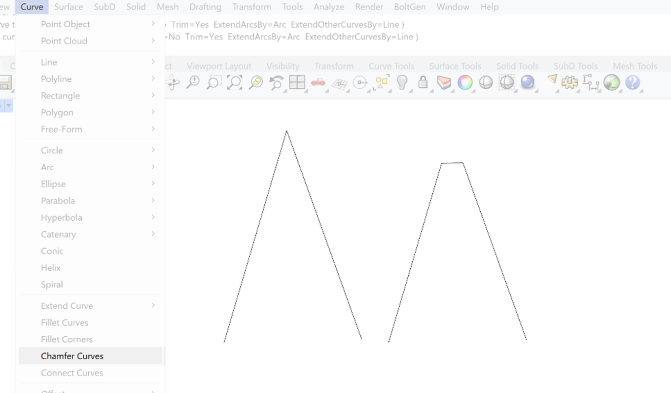 Chamfer curve