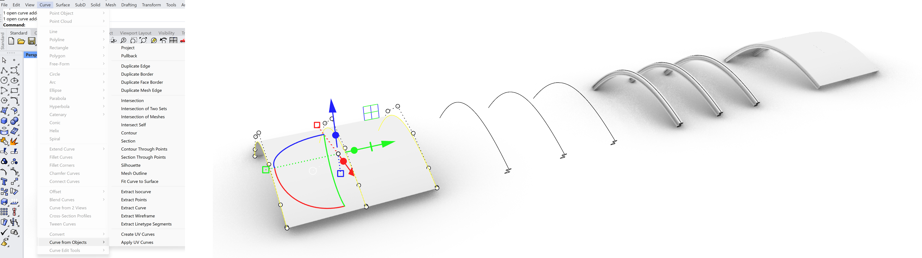 Extracted curves as basis for new geometry