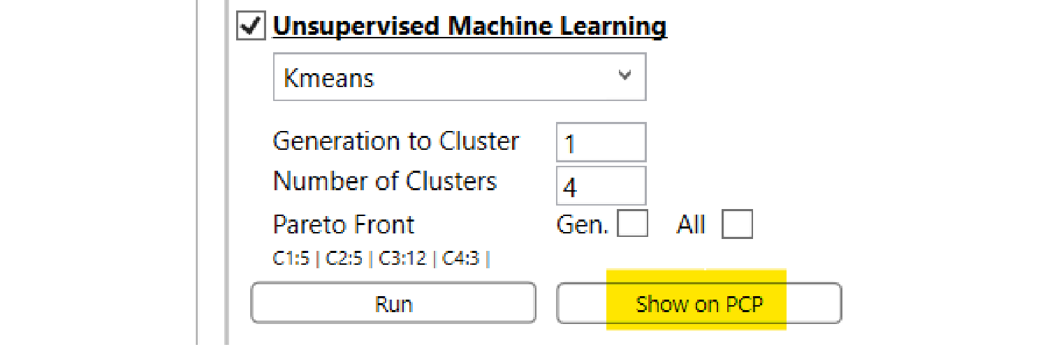 Show clustering results on Parallel Coordinate Plot