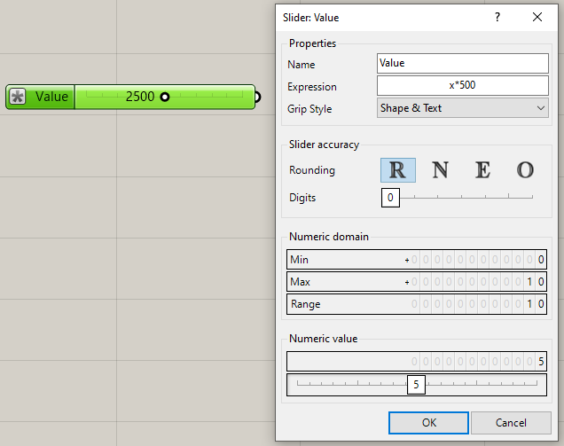 Setting slider steps in slider settings through custom expression