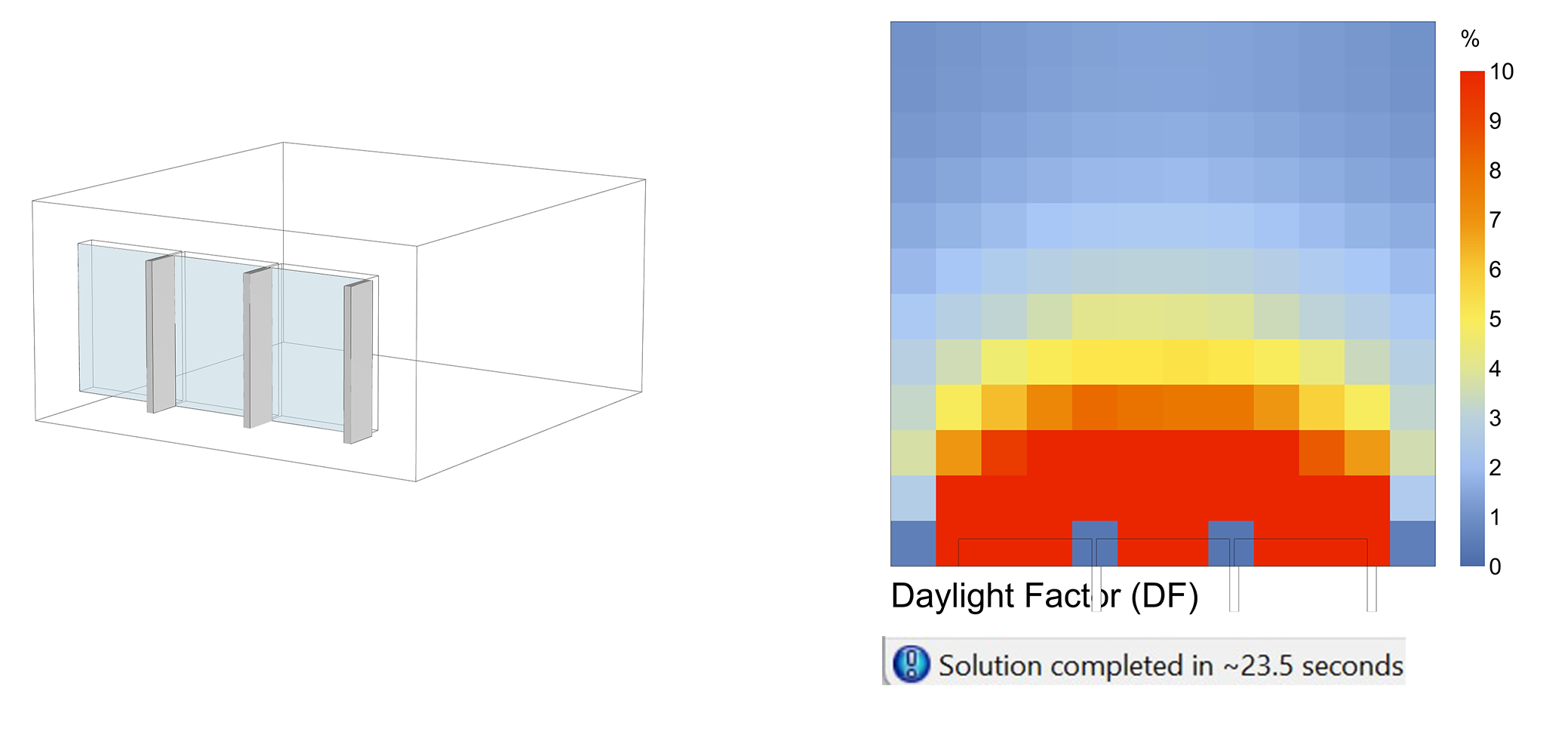 Example of results of a daylight simulation