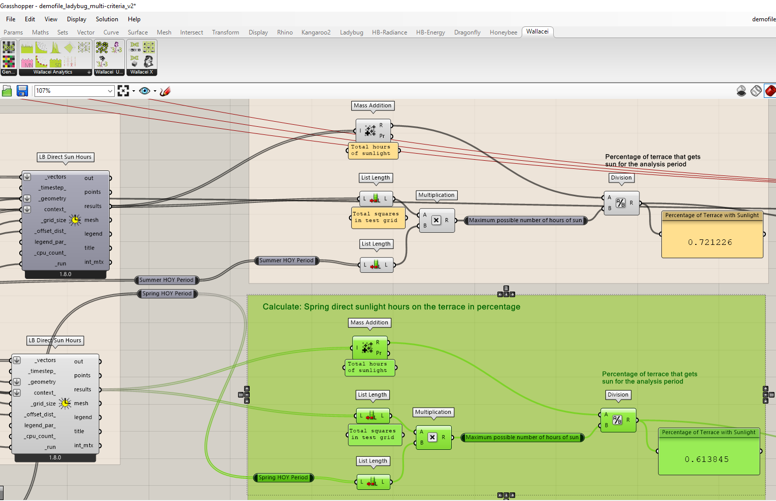 storing the results in separate components for the next step