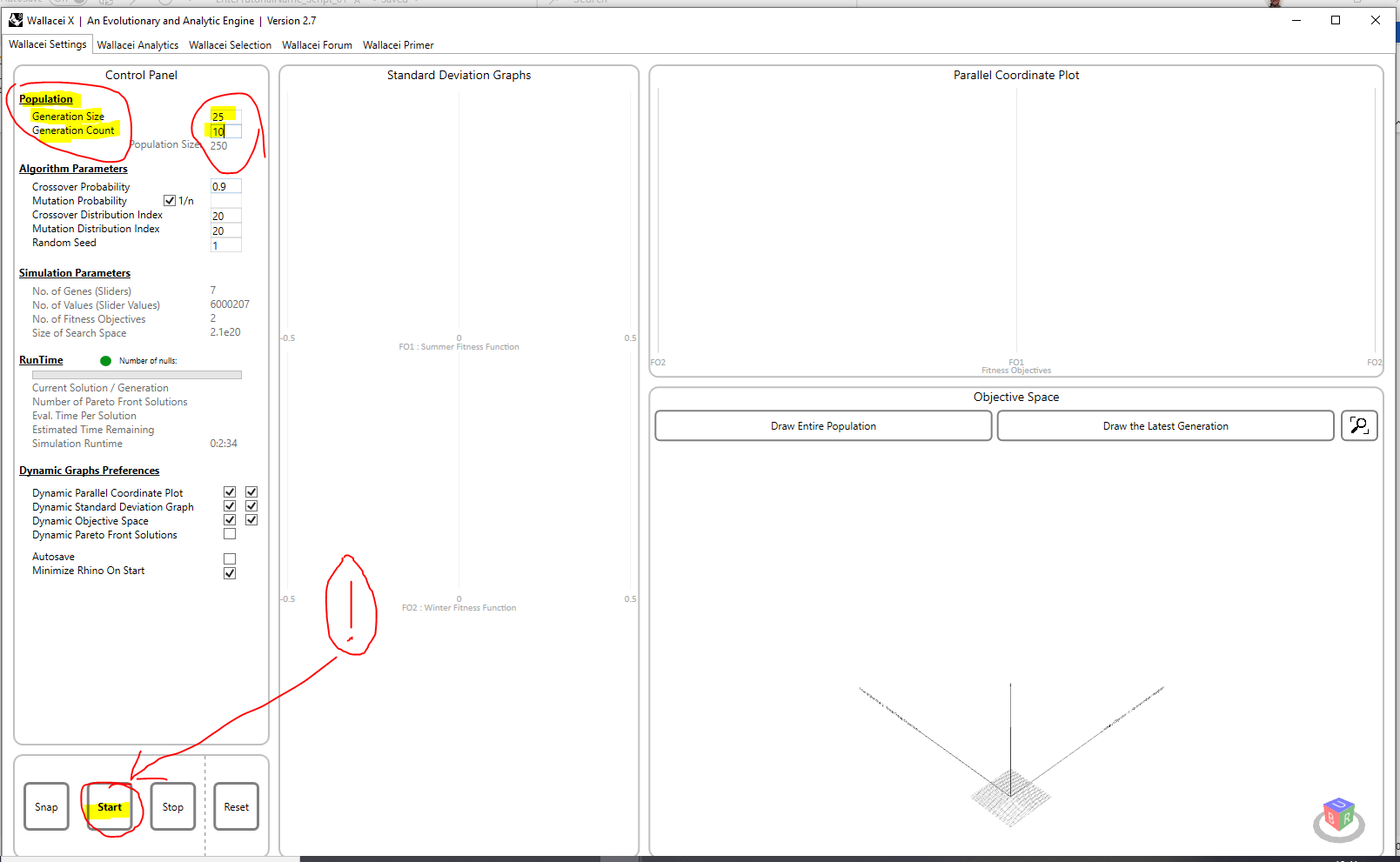 Wallacei X user interface