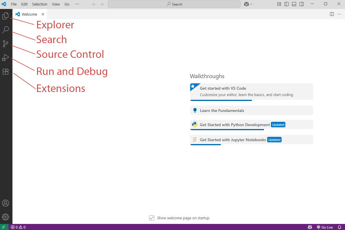 VS Code Side Menu