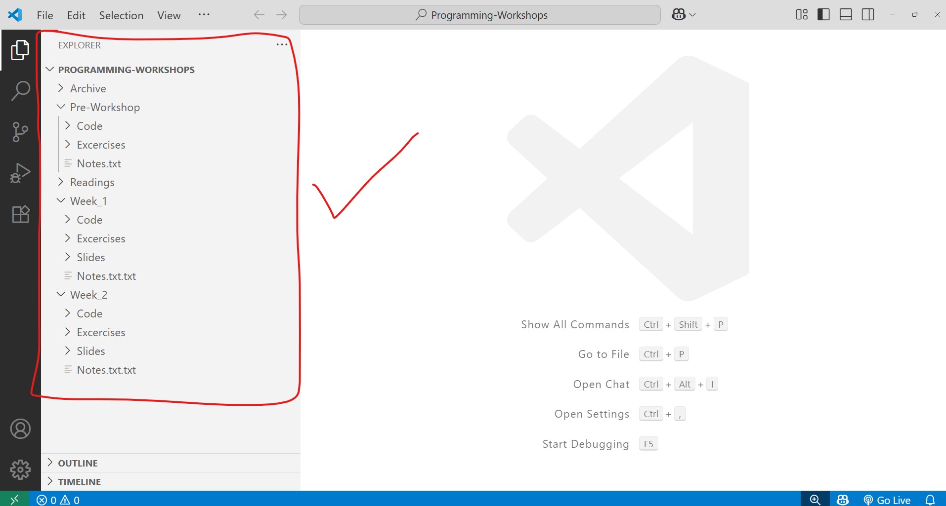 File structure displayed within VS Code