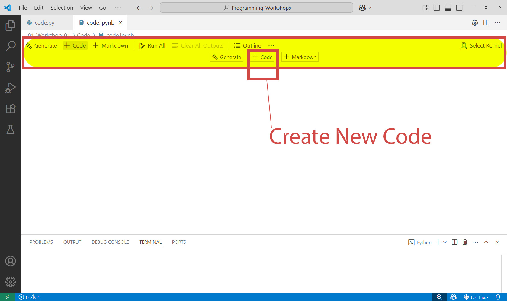 create a new code cell