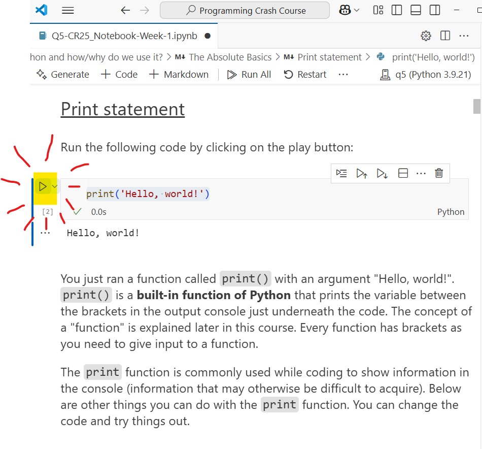 manually type the code here on the left and run it by clicking on the 'play' button