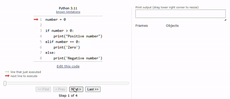 order of execution for a conditional statement