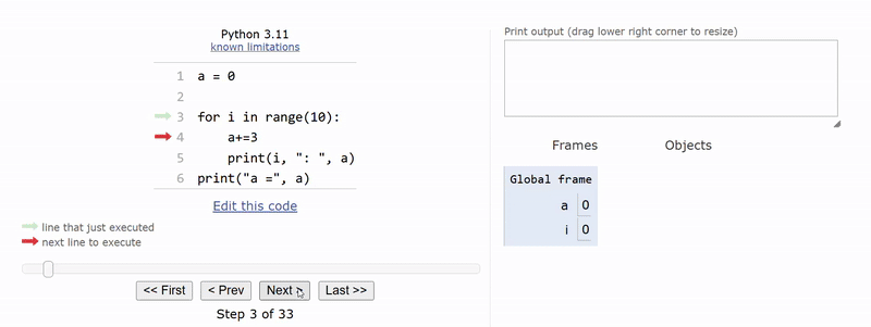 Examine the sequence of operations and how the list is getting incrementally updated