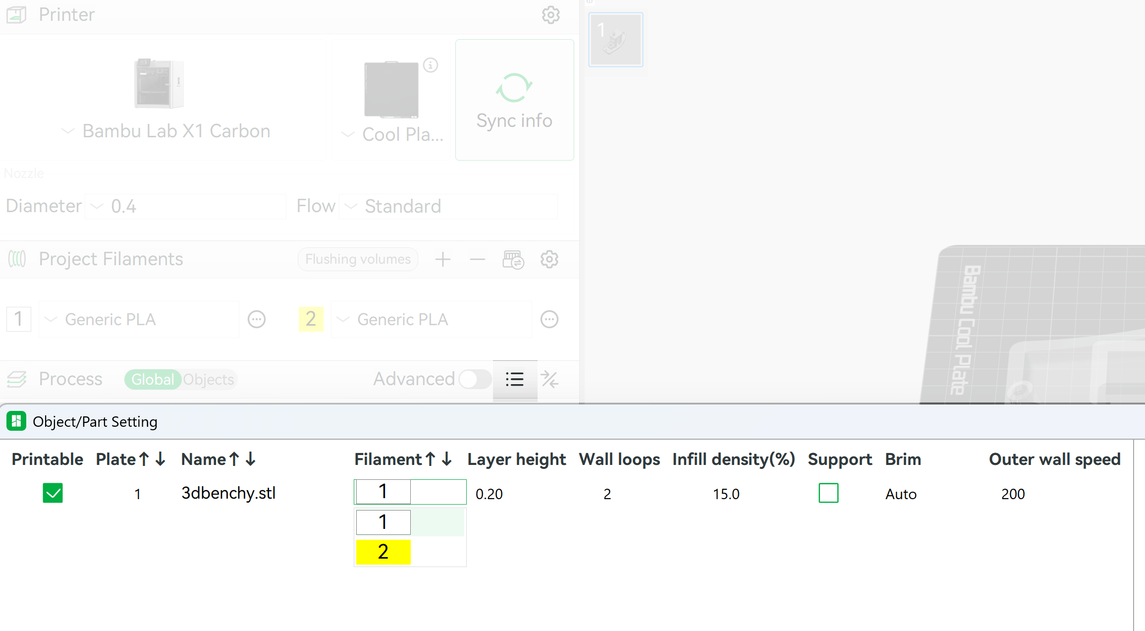  BambuLabs LAMA-Part setting