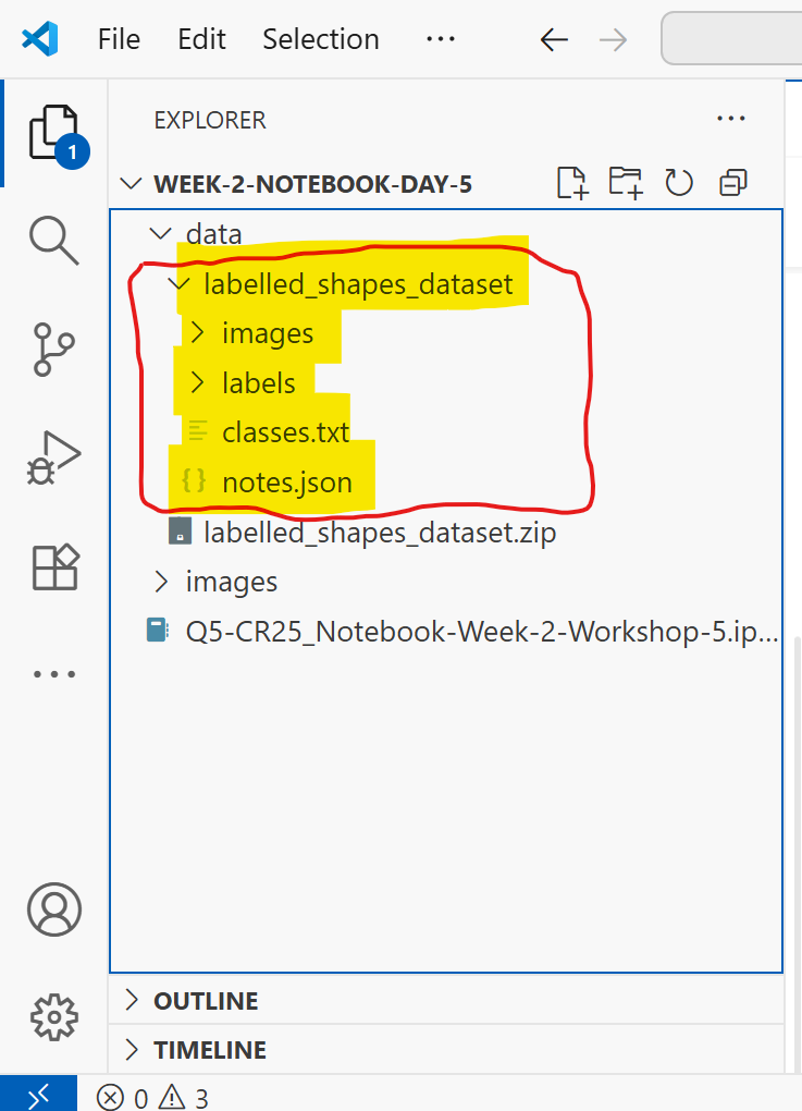 The images and labels are already organized for this workshop